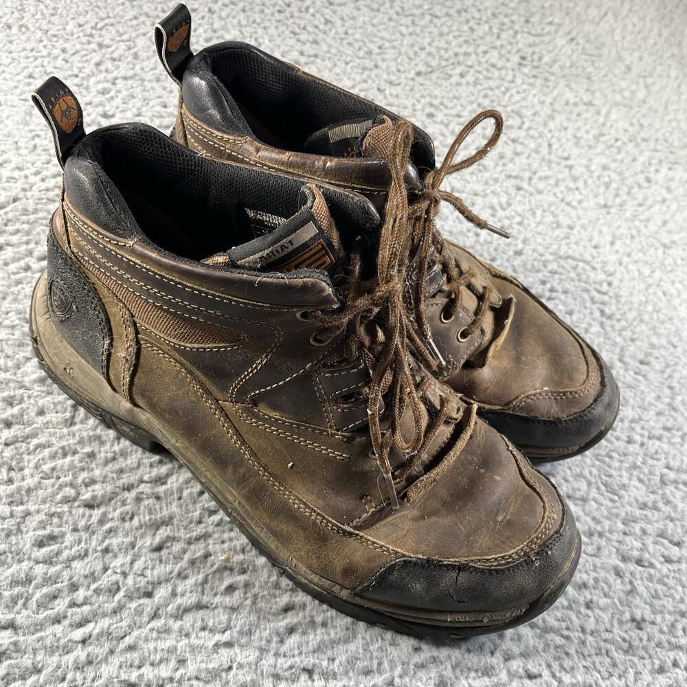 Ariat Terrain Distressed Brown Leather Hiking Work Boots Men's 11 D 10002182
